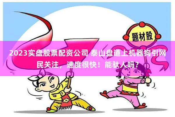 2023实盘股票配资公司 泰山盘道上机器狗引网民关注，速度很快！能驮人吗？