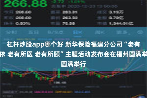 杠杆炒股app哪个好 新华保险福建分公司“老有所依 老有所医 老有所颐”主题活动发布会在福州圆满举行