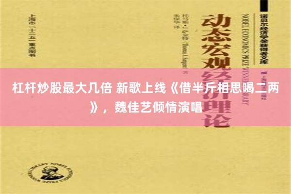 杠杆炒股最大几倍 新歌上线《借半斤相思喝二两》，魏佳艺倾情演唱